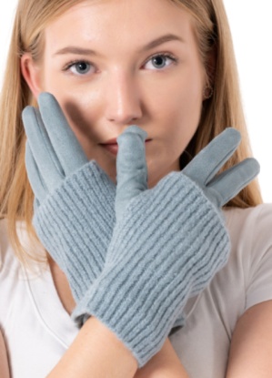 Pure Fashions Double Layer Faux Suede Gloves - Suzanne Charles
